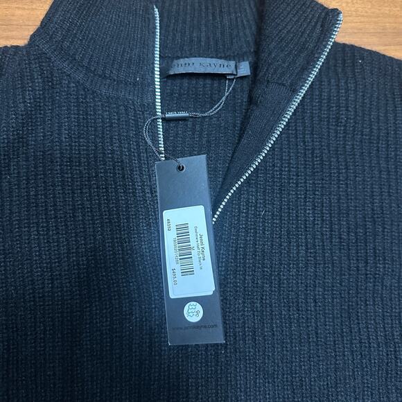 Jenni Kayne Cashmere Half Zip, Black, Quiet Luxury, $495 MSRP, NWT Medium - Picture 7 of 9